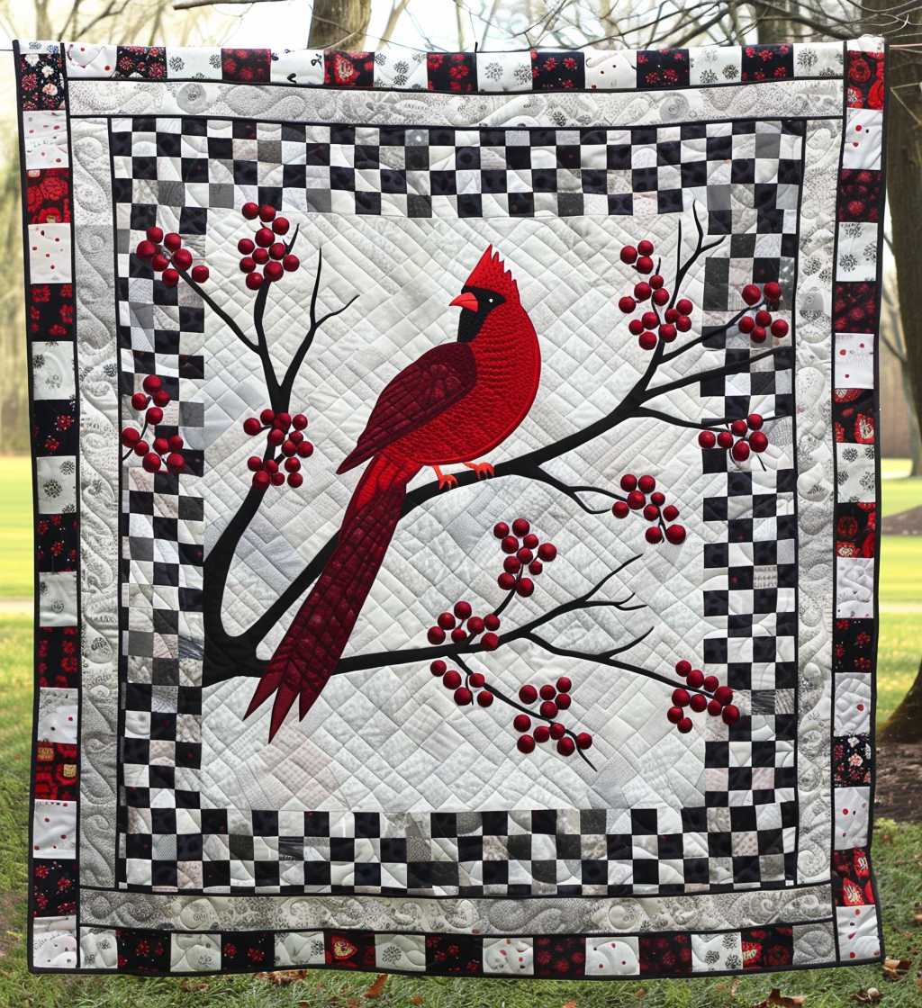 Cardinal Crest Quilted Blanket