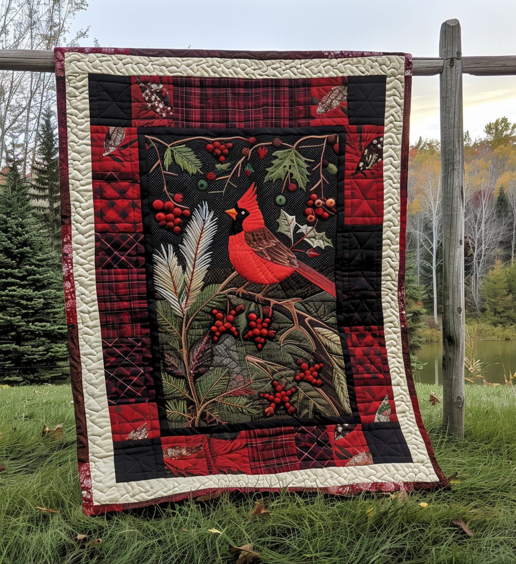Ruby Reflections Quilted Blanket