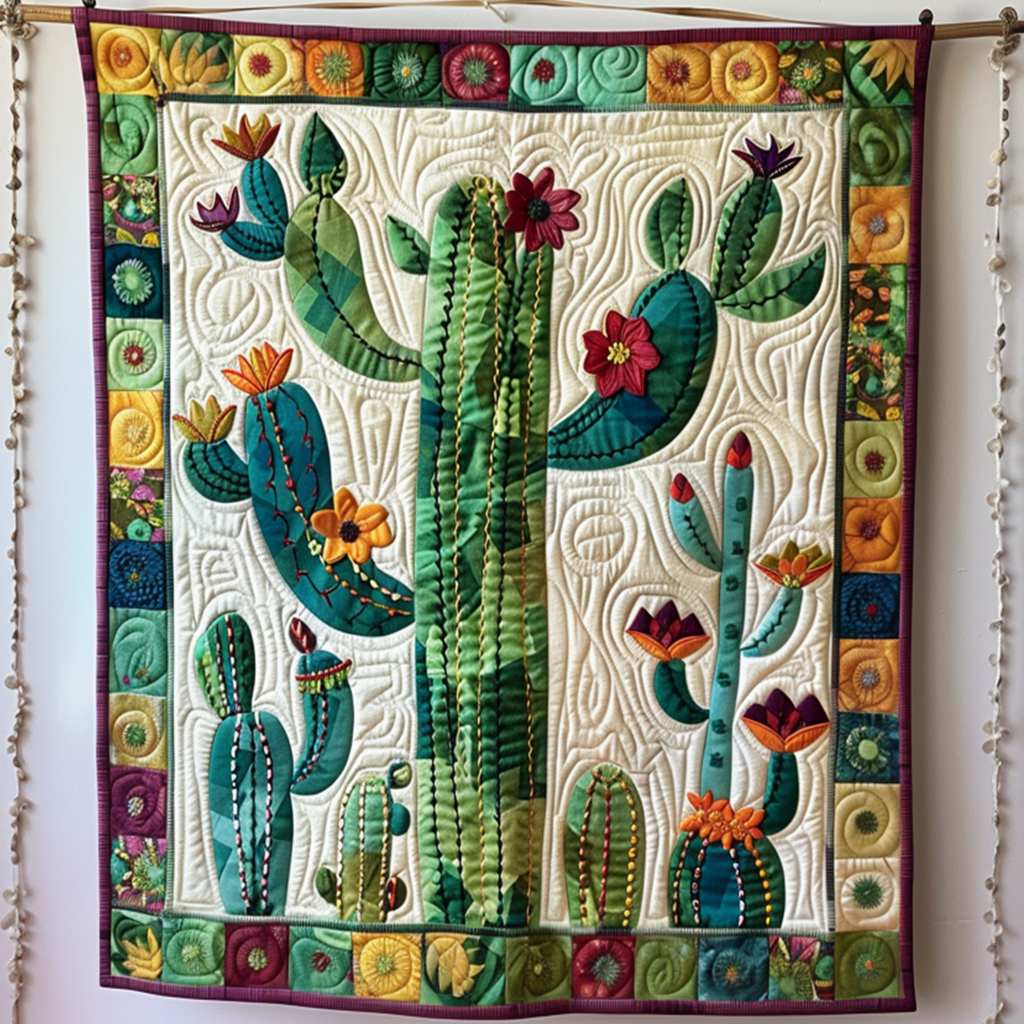 Arid Blossoms Quilted Blanket