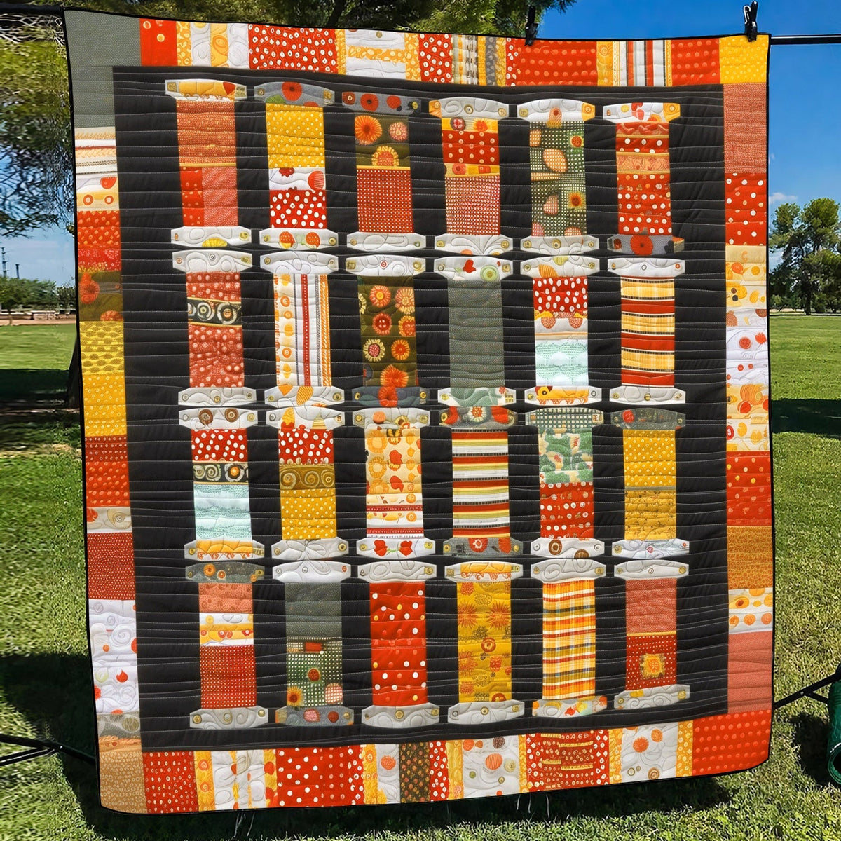 Autumn Threads Quilted Blanket