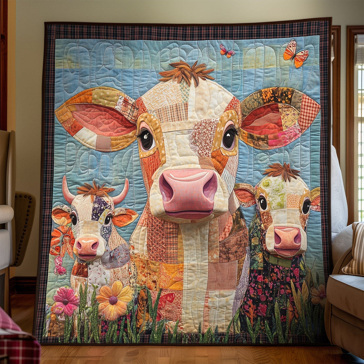 Bovine Beauties Quilted Blanket