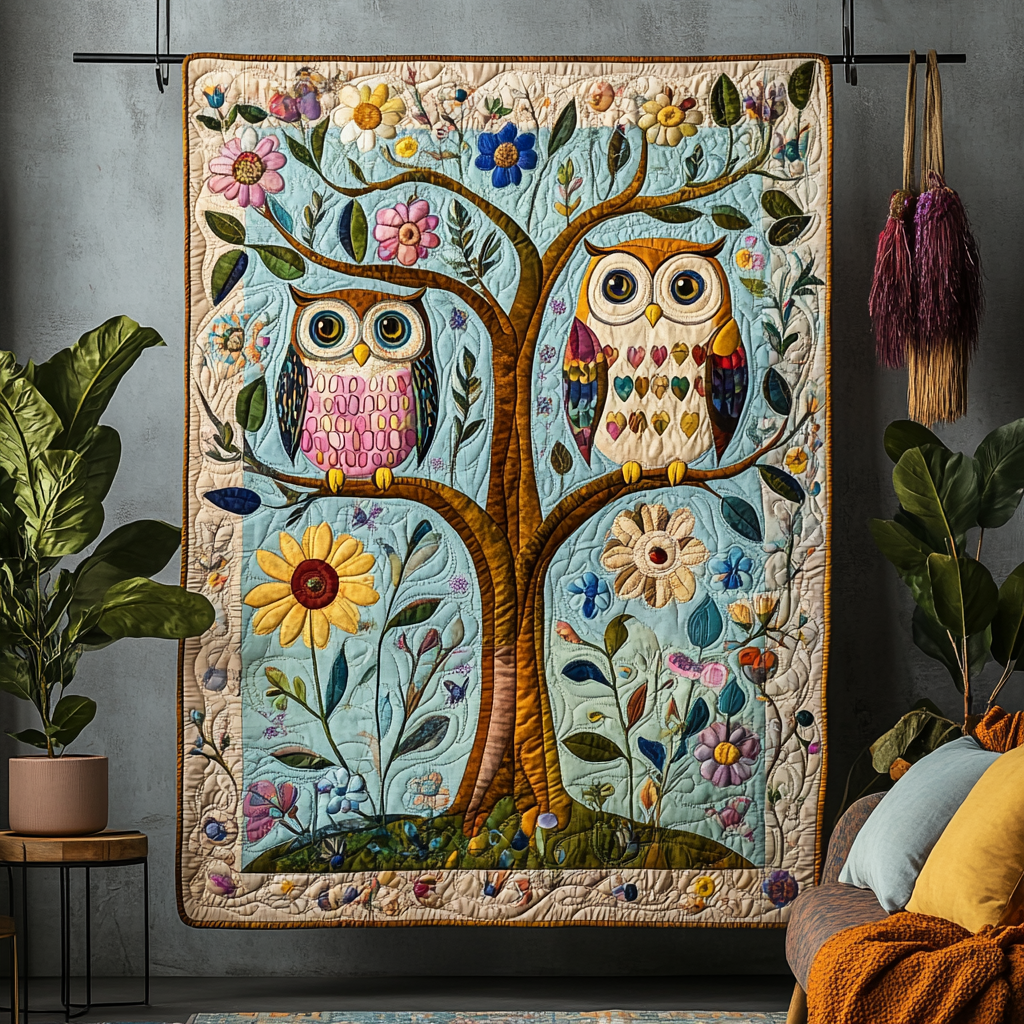 Celestial Sentries Quilted Blanket