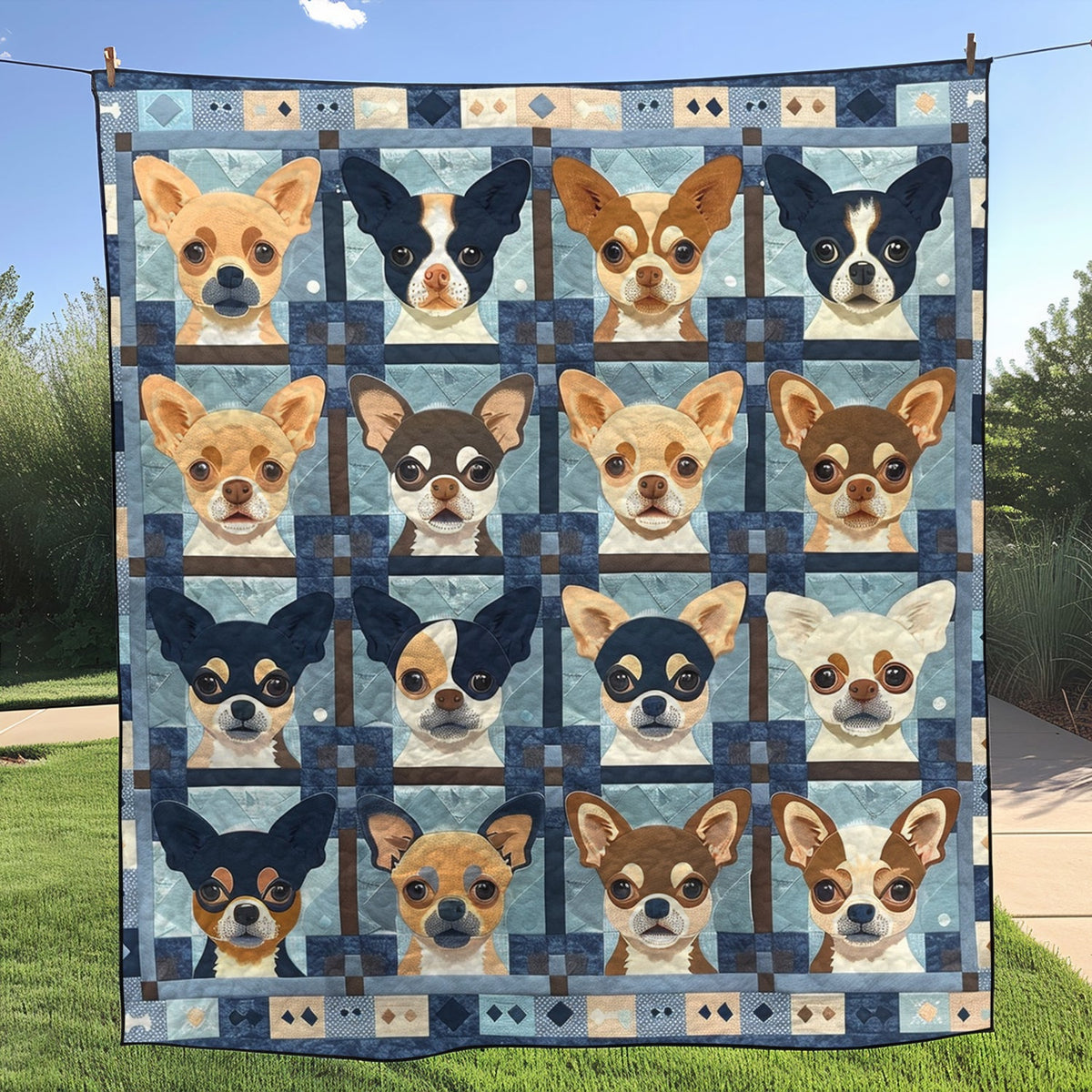 Charming Chihuahua Quilted Blanket
