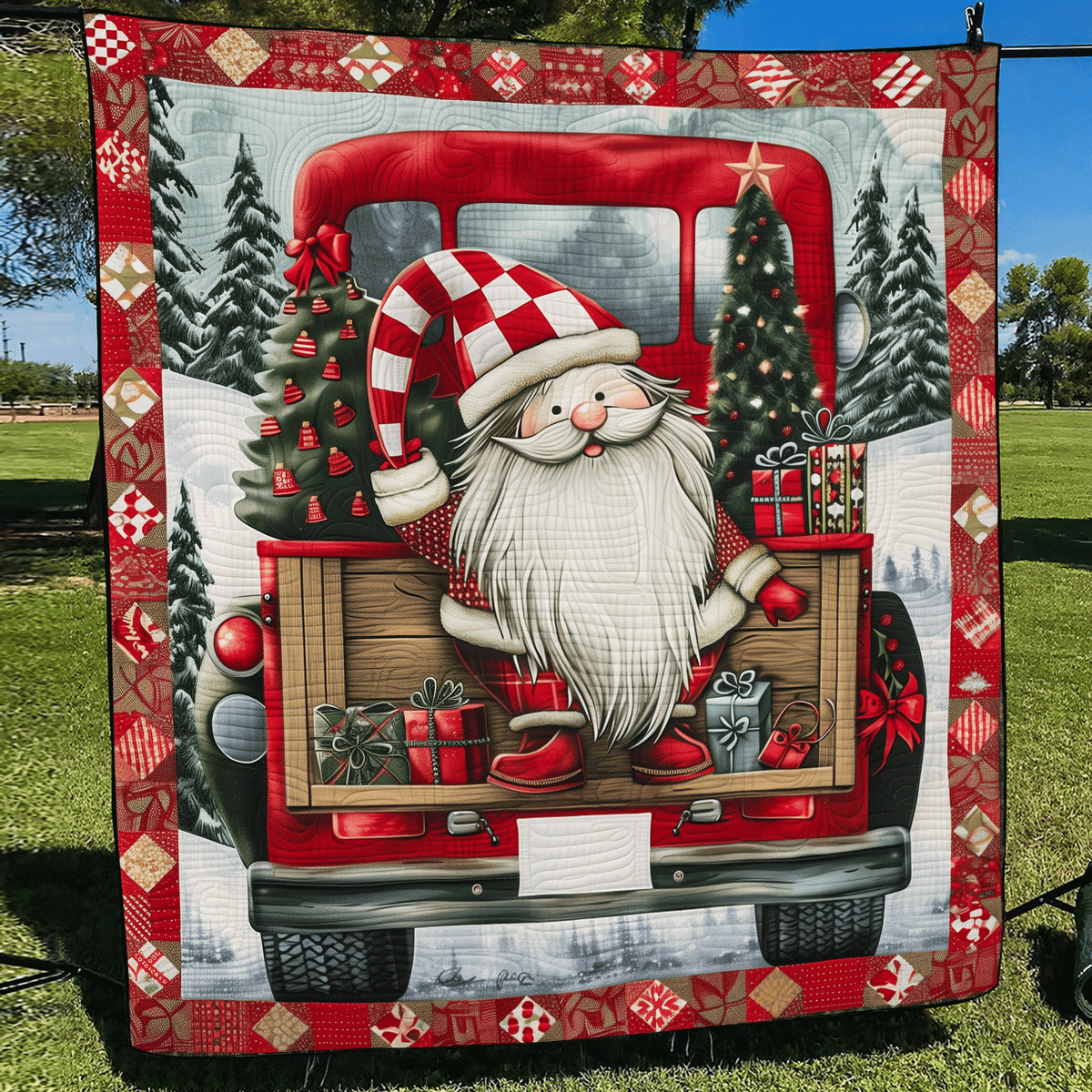 Cozy Gnome Quilted Blanket
