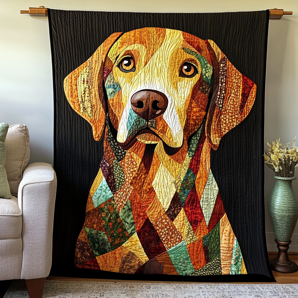 Cuddly Labrador Quilted Blanket
