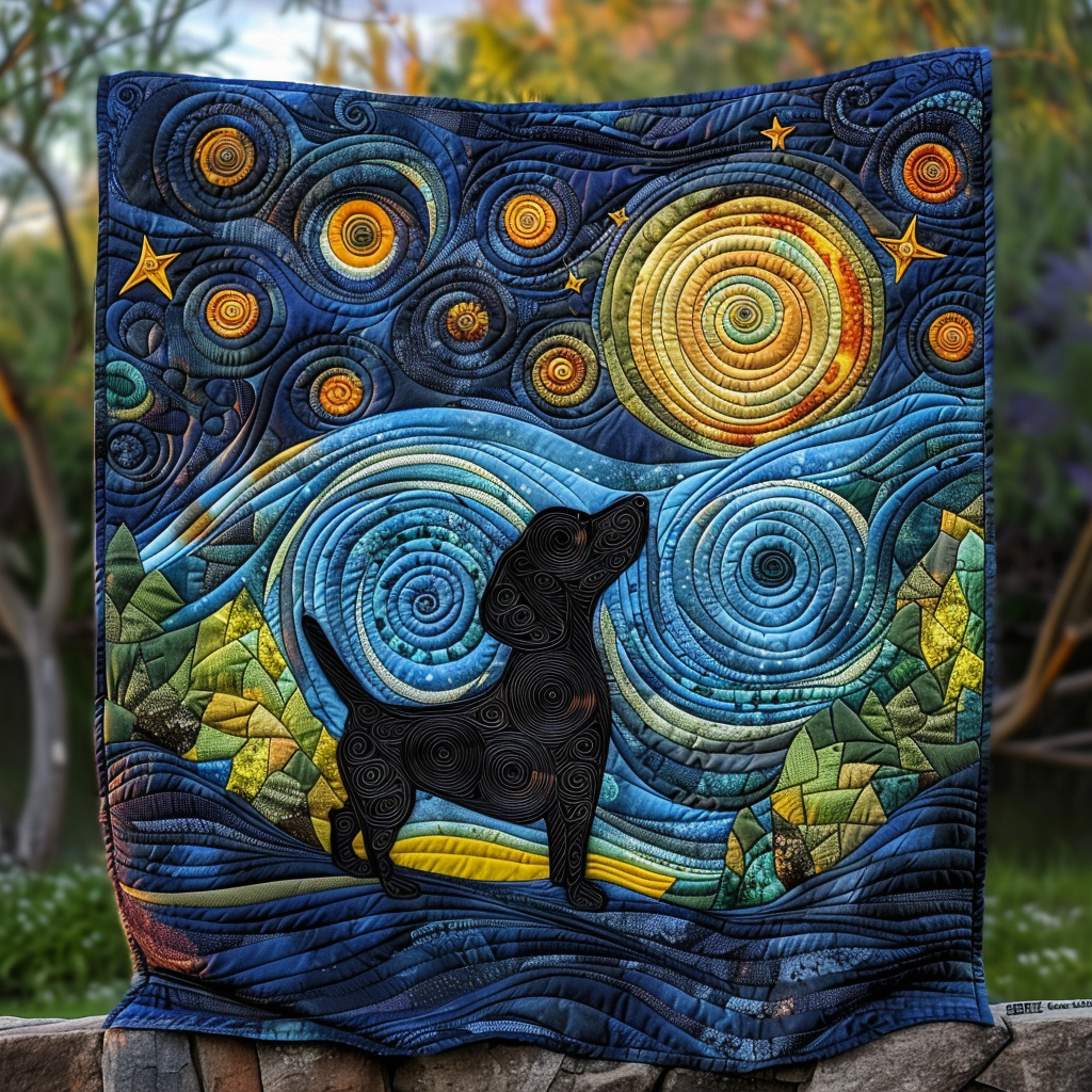 Dashie in the Stars Quilted Blanket