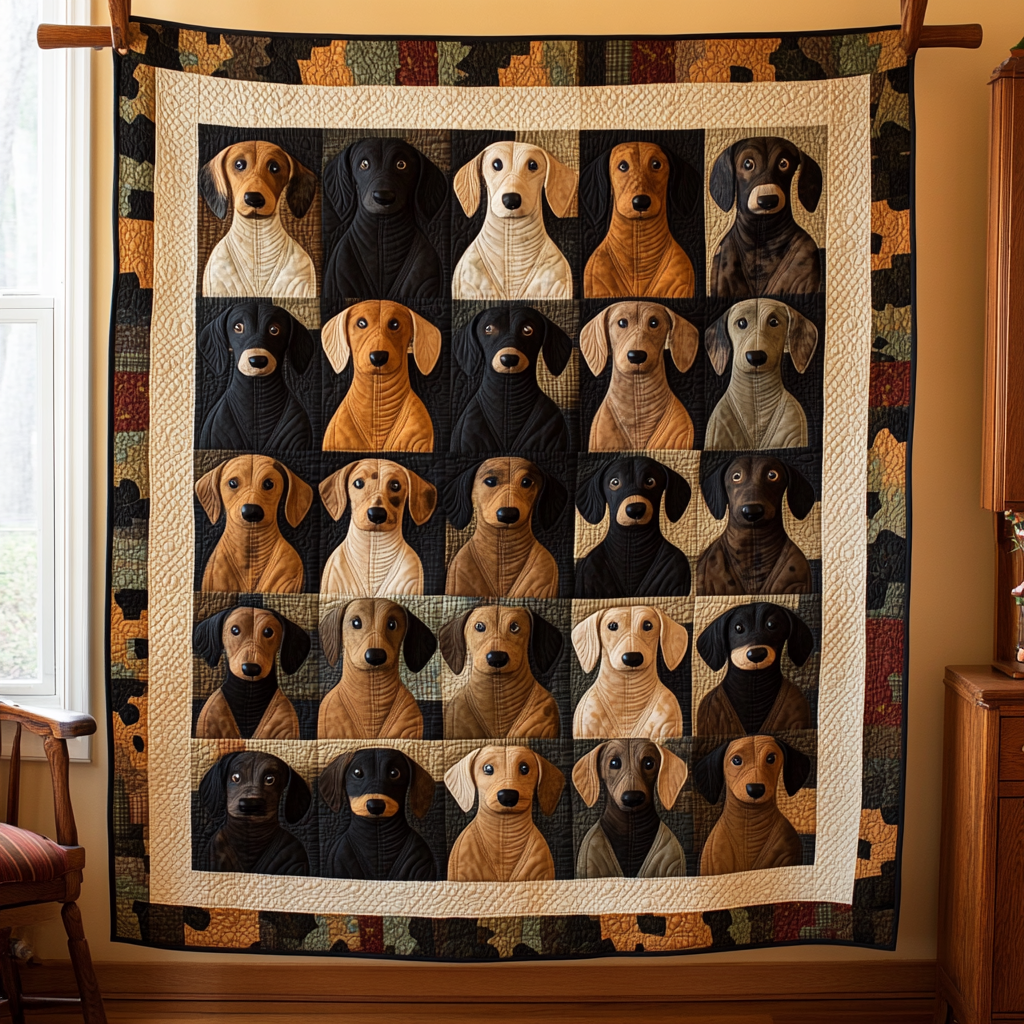 Doxie Delights Quilted Blanket