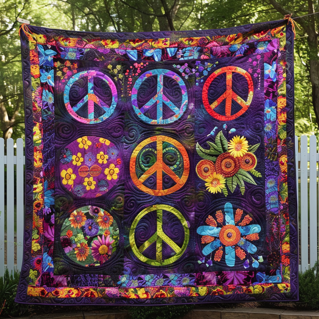 Dreamy Hippie Quilted Blanket