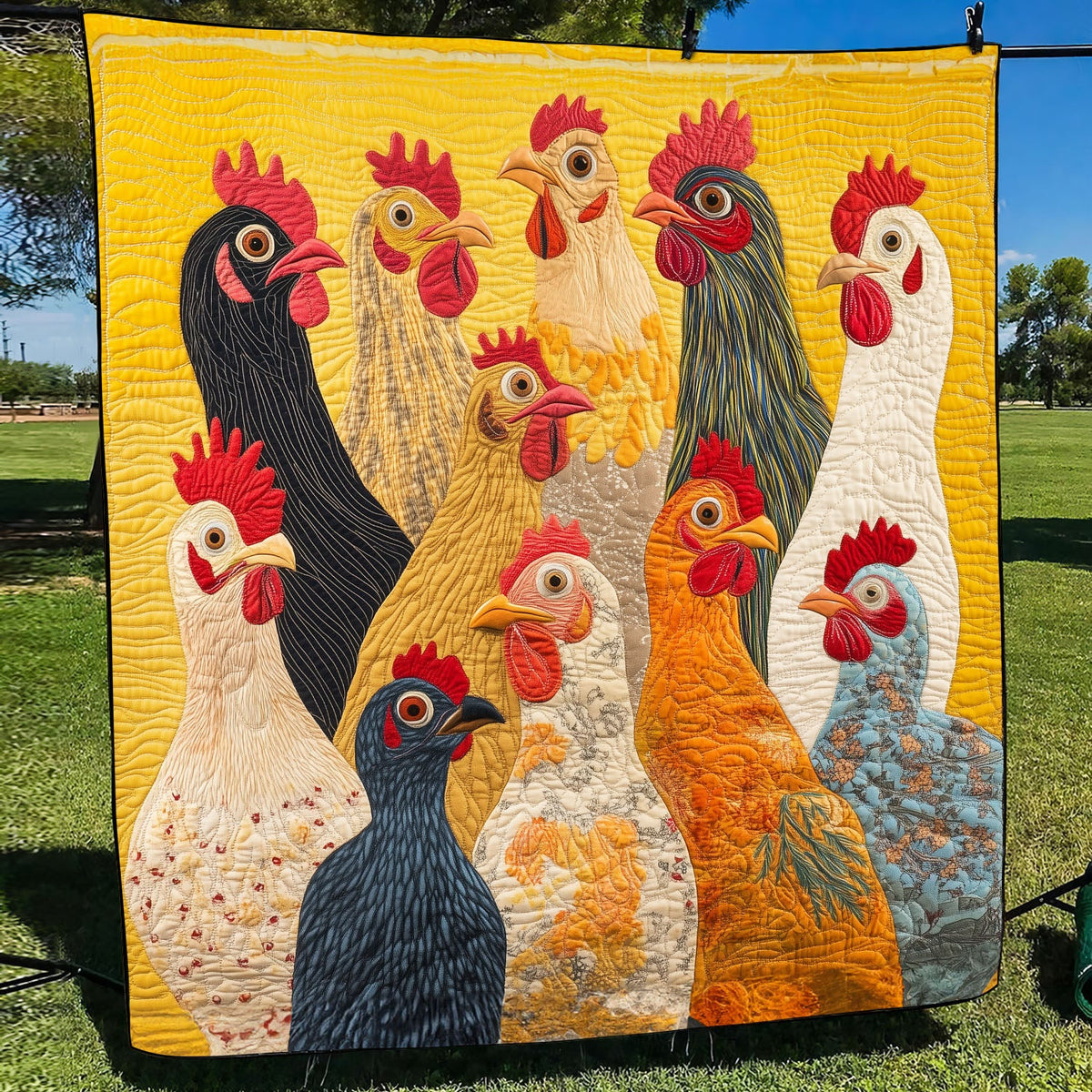Eclectic Egg-layers Quilted Blanket