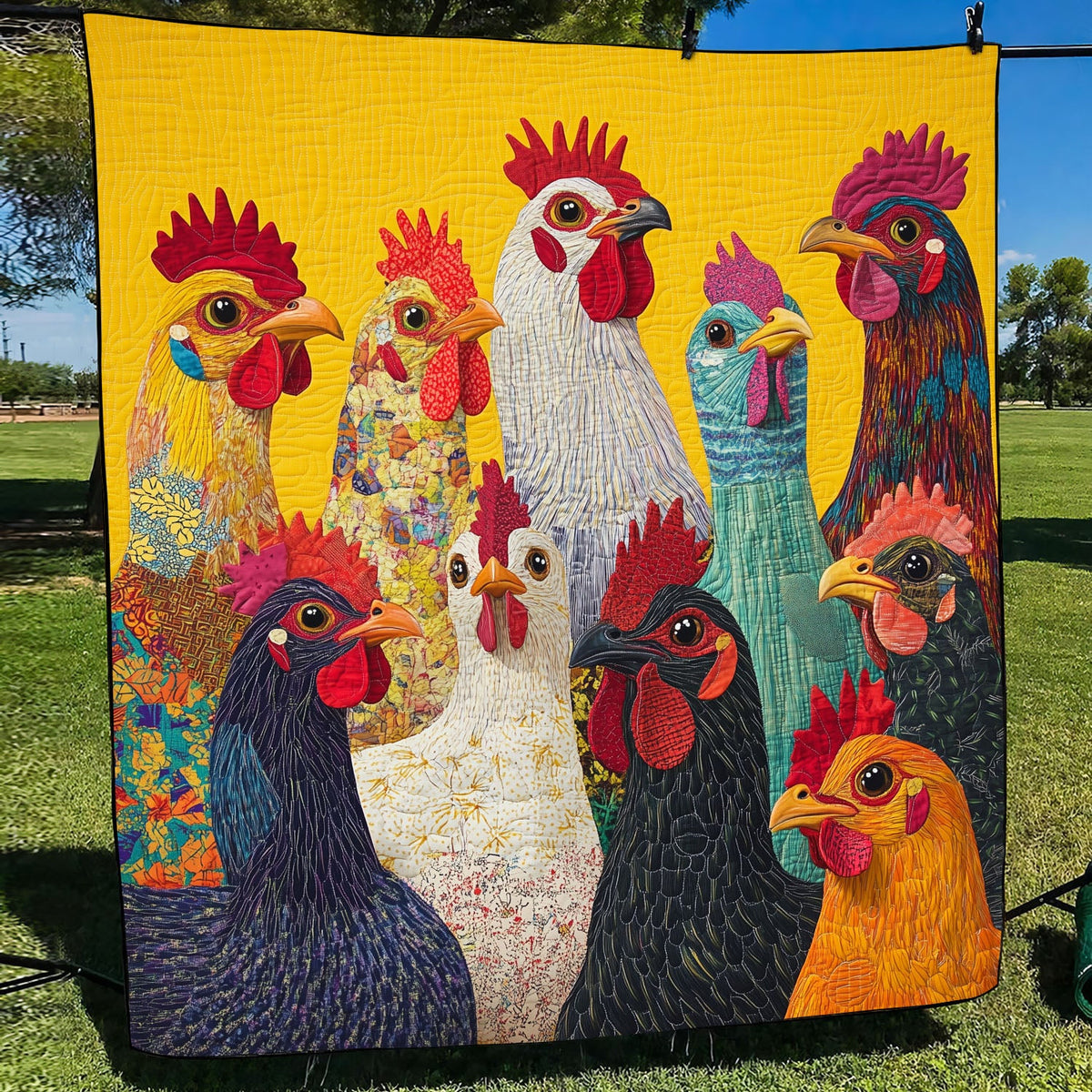 Feathered Fiesta Quilted Blanket