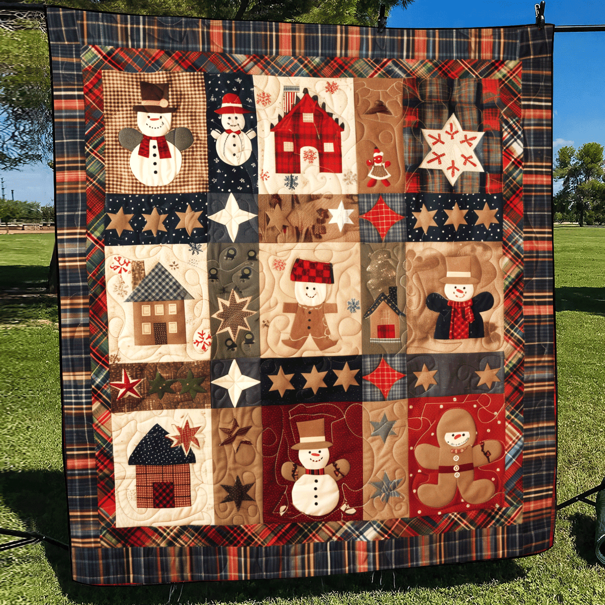 Festive Patchwork Quilted Blanket