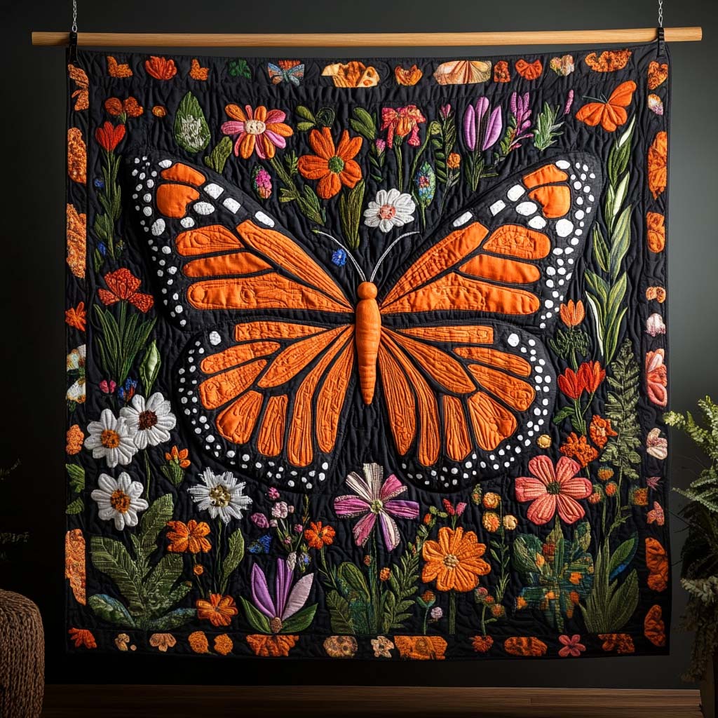 Fluttering Beauty Quilted Blanket