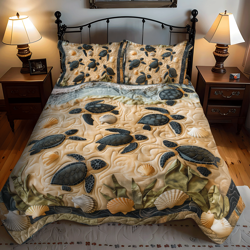 Hatchling Escape 3-Piece Quilted Bedding Set