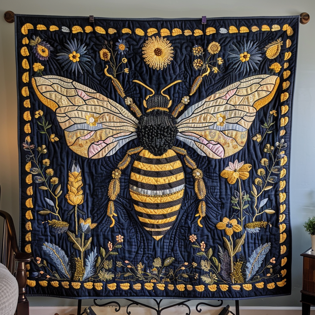 Honeybee Harmony Quilted Blanket