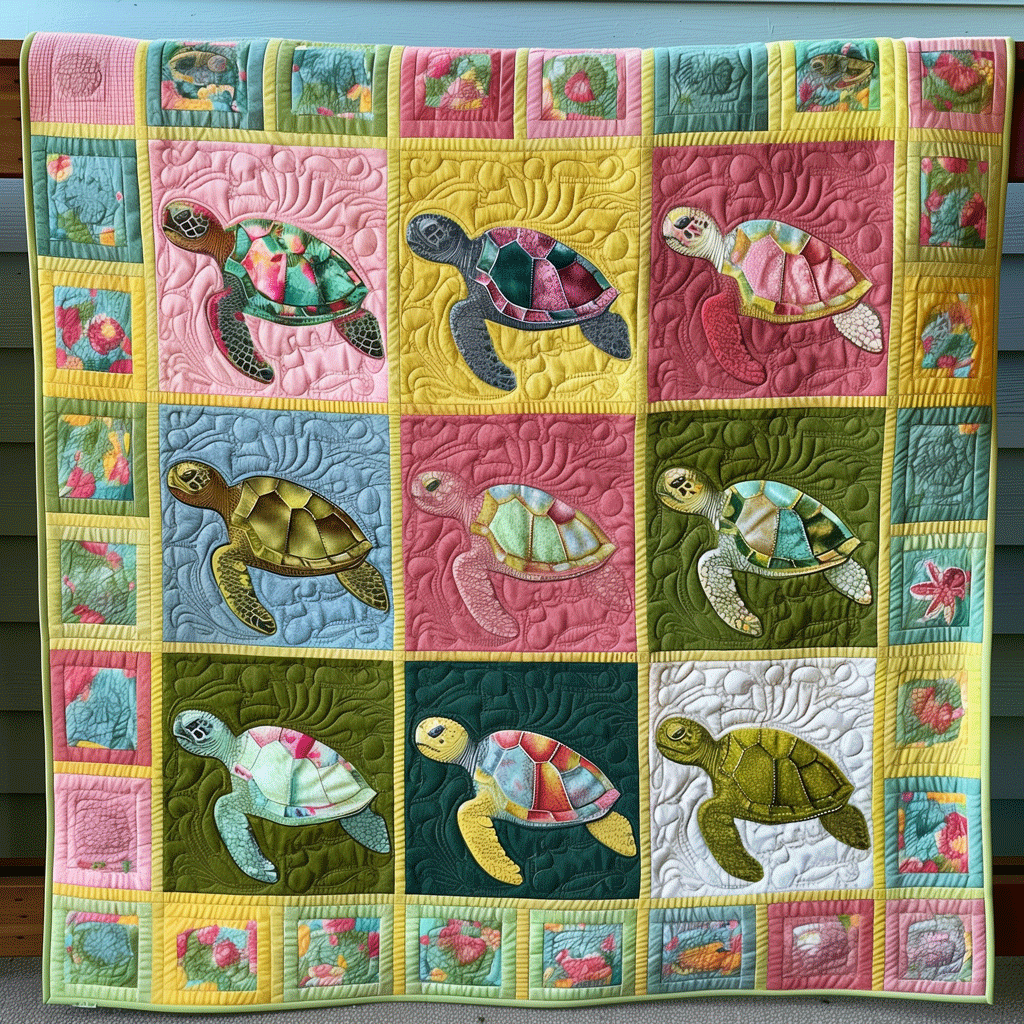 Marine Tranquil Quilted Blanket