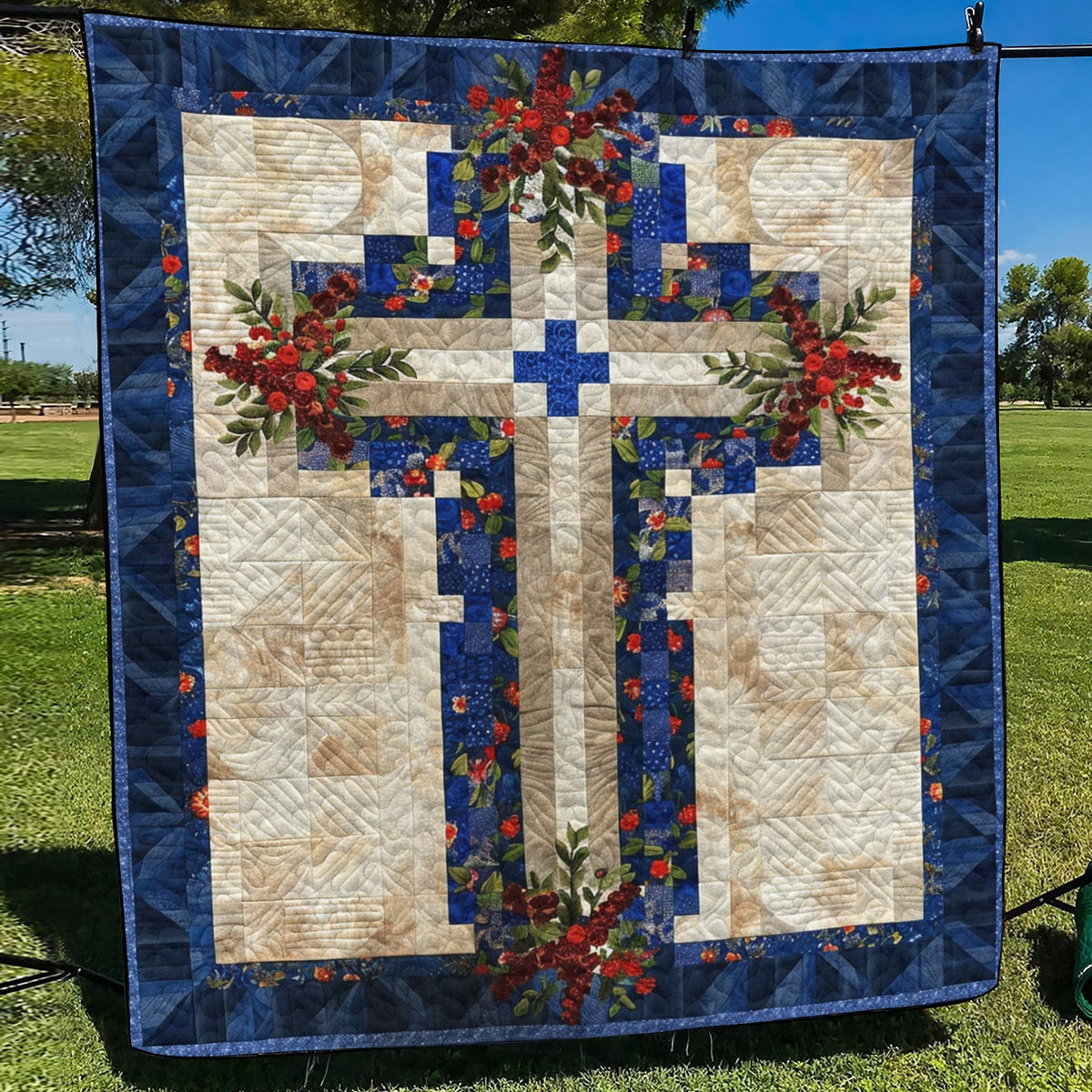 Merry Cross Quilted Blanket