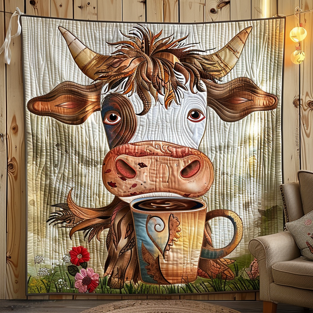 Morning Moo Quilted Blanket