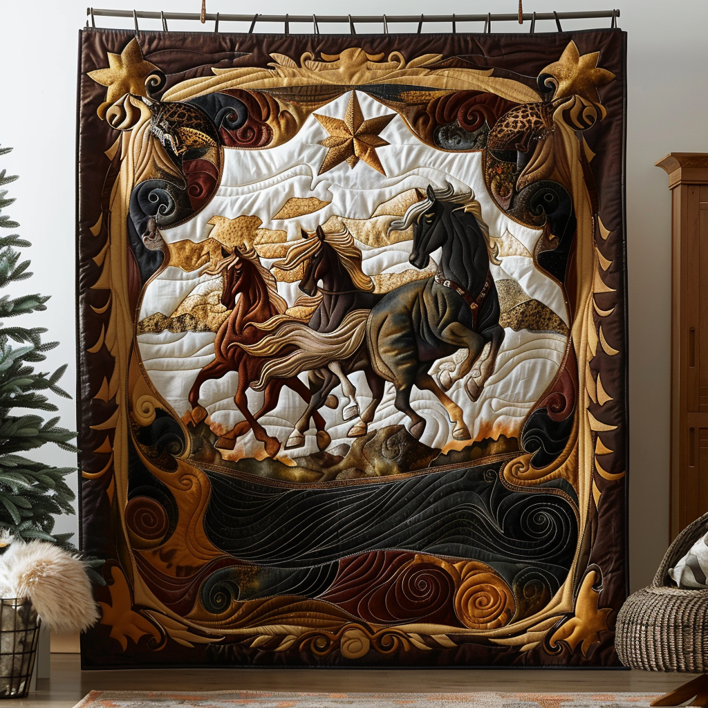 Mustang Majesty Quilted Blanket