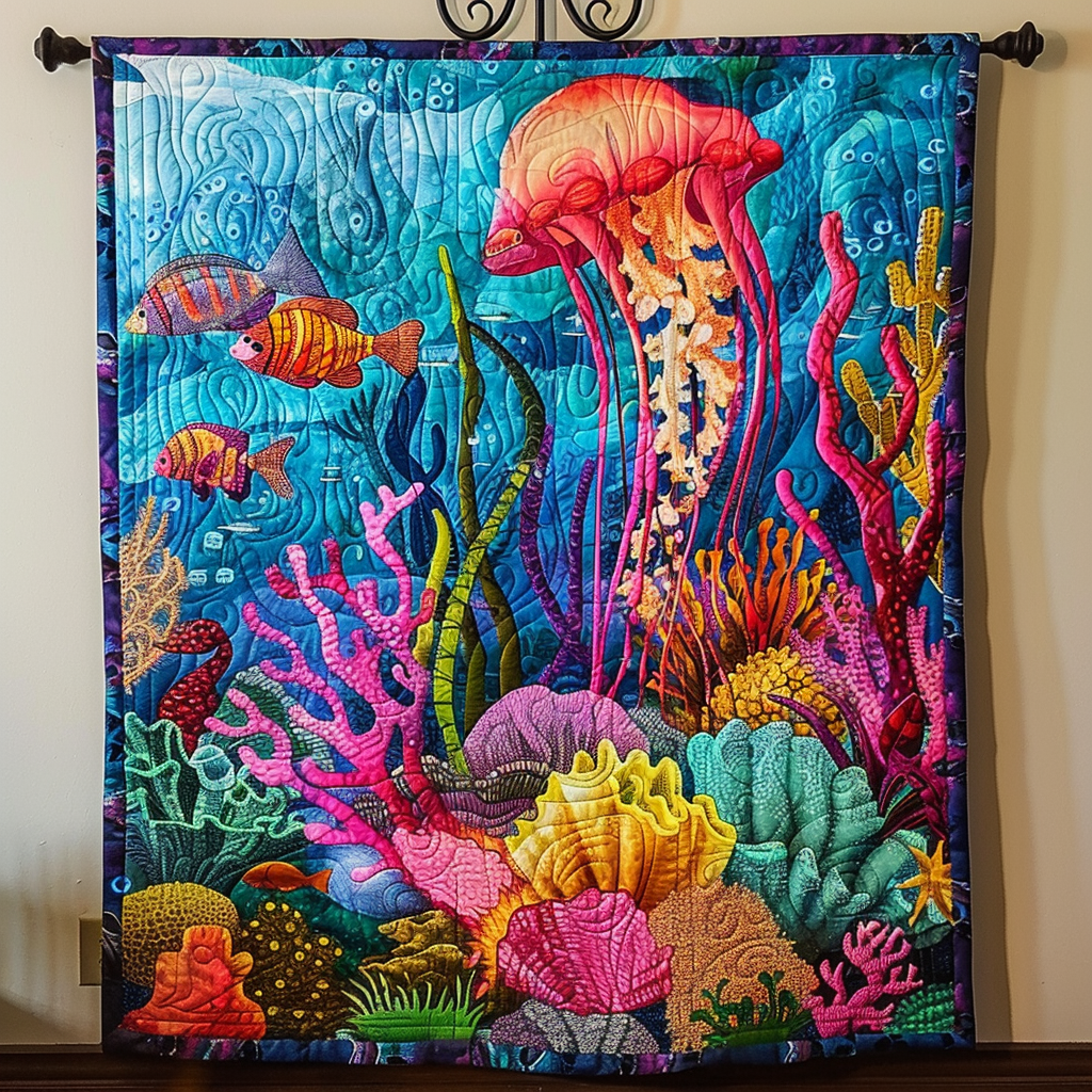 Ocean's Embrace Quilted Blanket