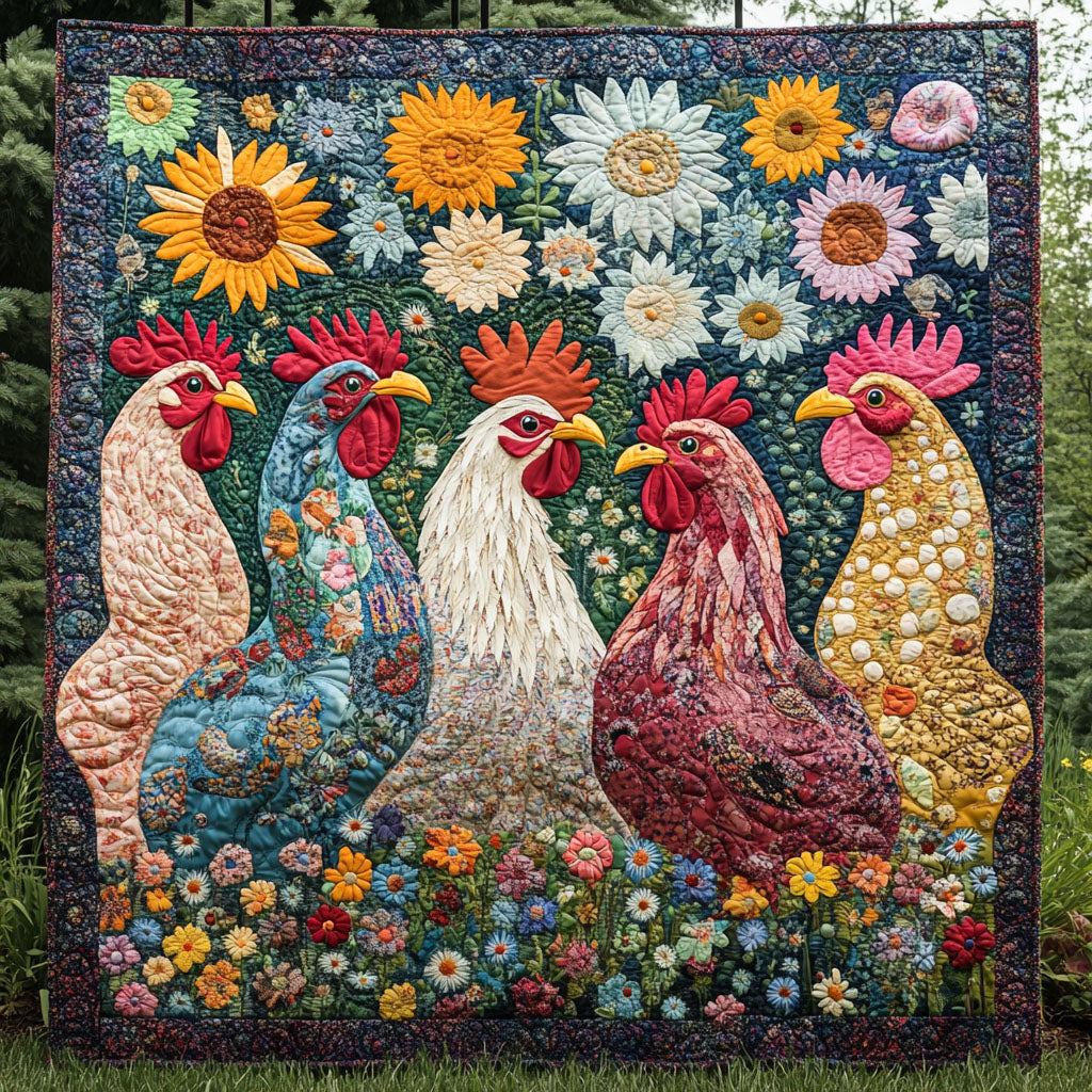 Pecks of Personality Quilted Blanket