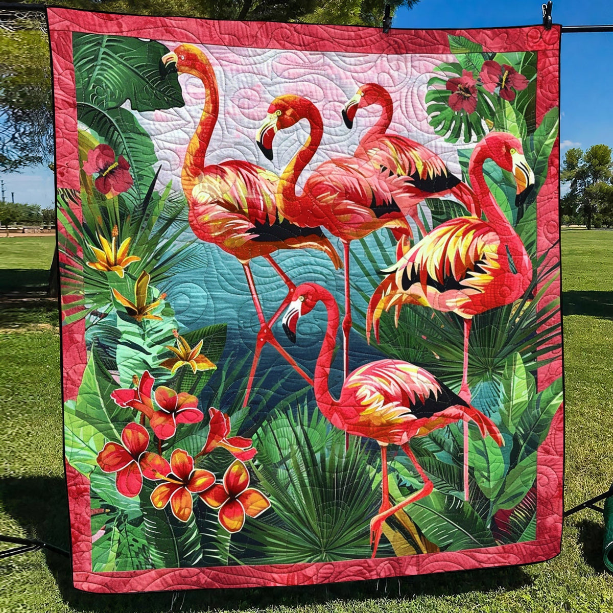 Pink Harmony Quilted Blanket