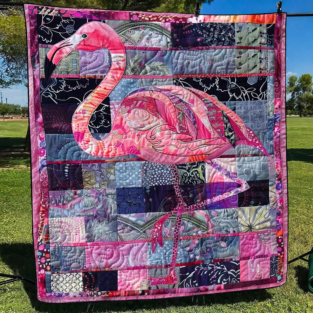 Flamingo Quilted Blanket