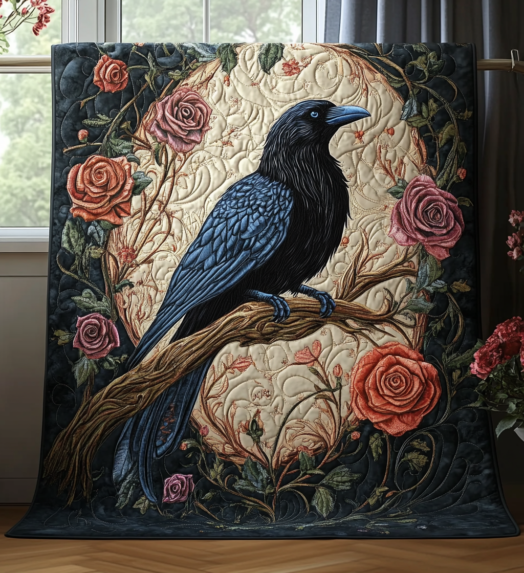 Raven Night Quilted Blanket