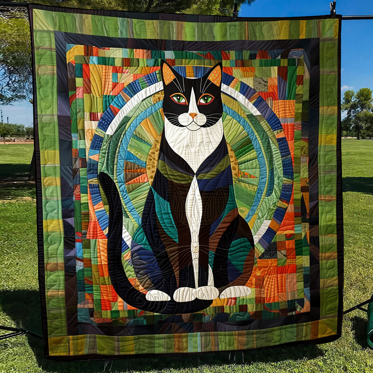Regal Cat Quilted Blanket