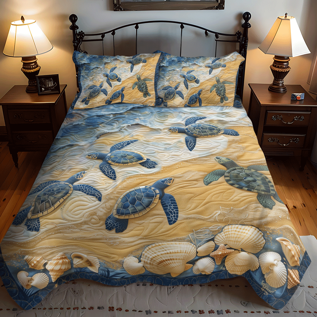 Sand to Sea 3-Piece Quilted Bedding Set