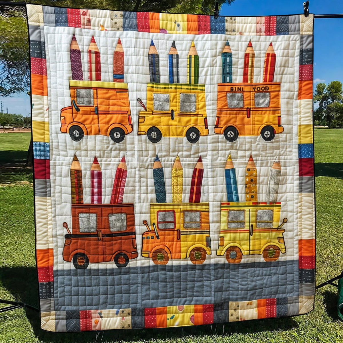 Schoolyard Fun Quilted Blanket