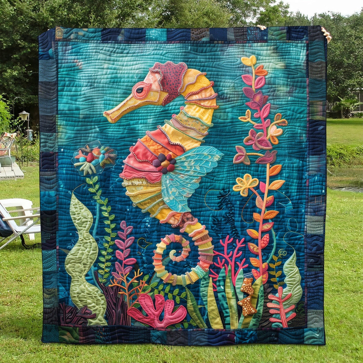 Seahorse Fairytale Quilted Blanket