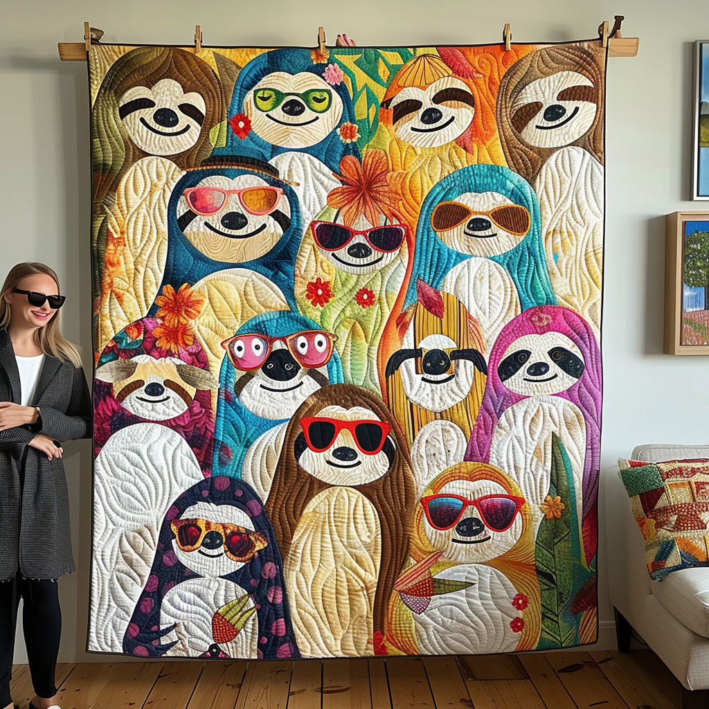 Slothful Snooze Quilted Blanket