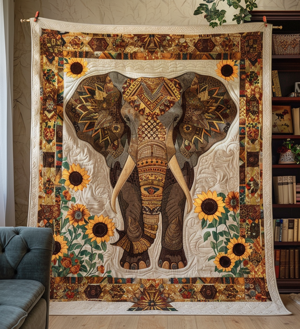 Sunflower Safari Quilted Blanket