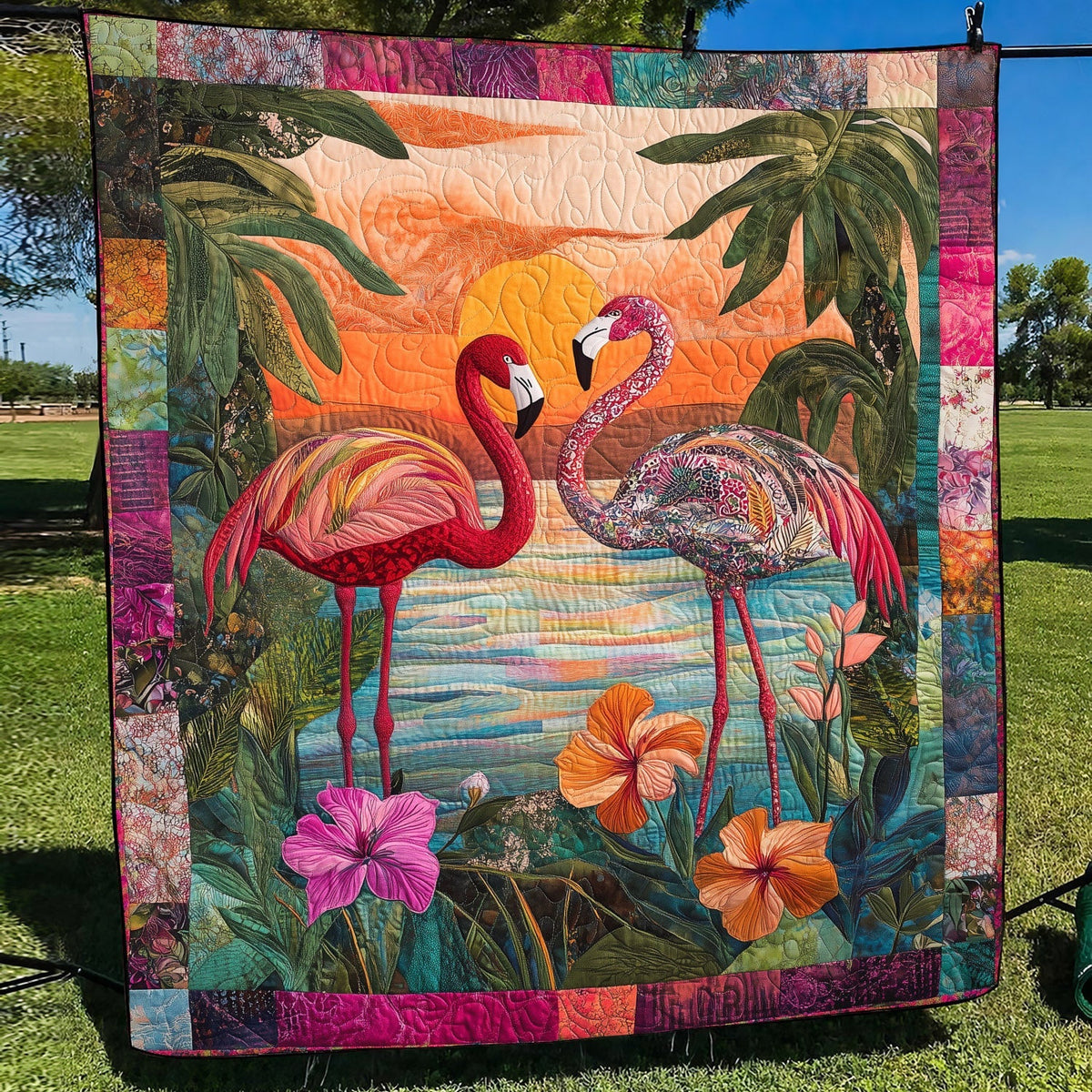 Sunset Serenade Quilted Blanket