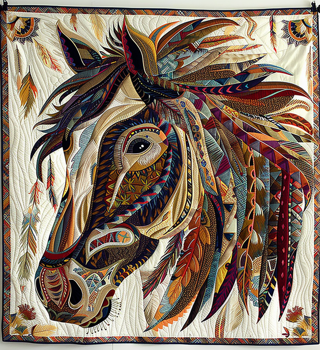 Tribal Gallop Quilted Blanket