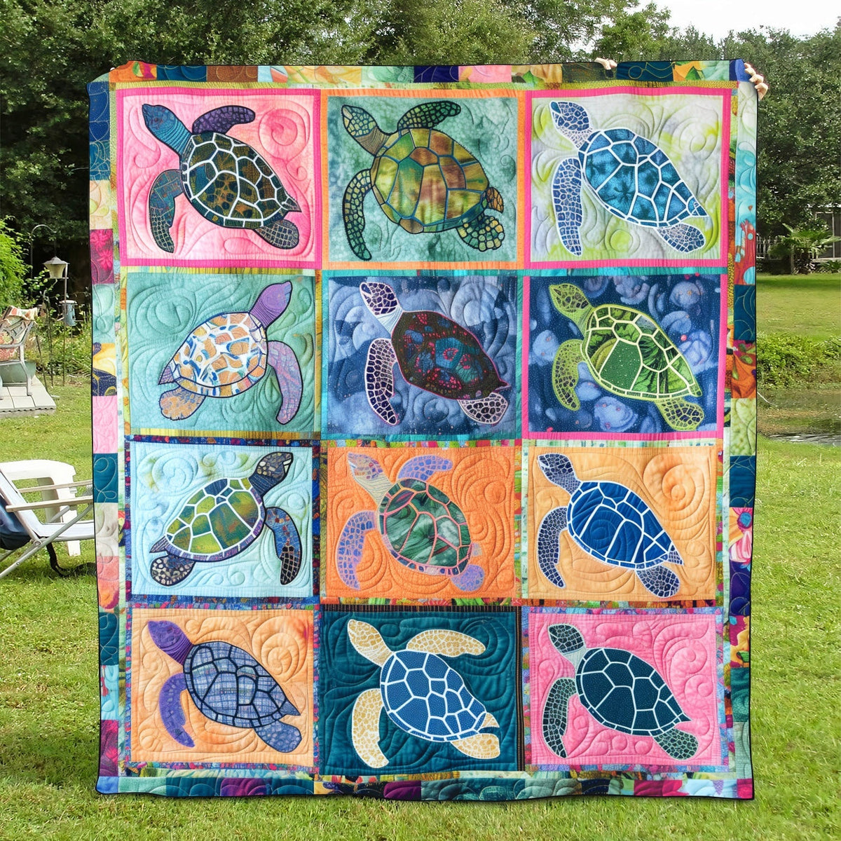 Turtle Tranquil Quilted Blanket