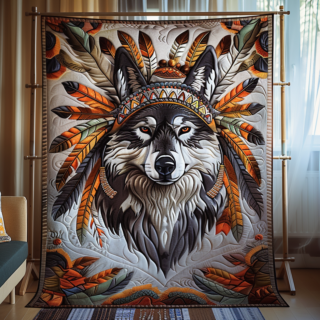 Wolf's Sanctuary Quilted Blanket