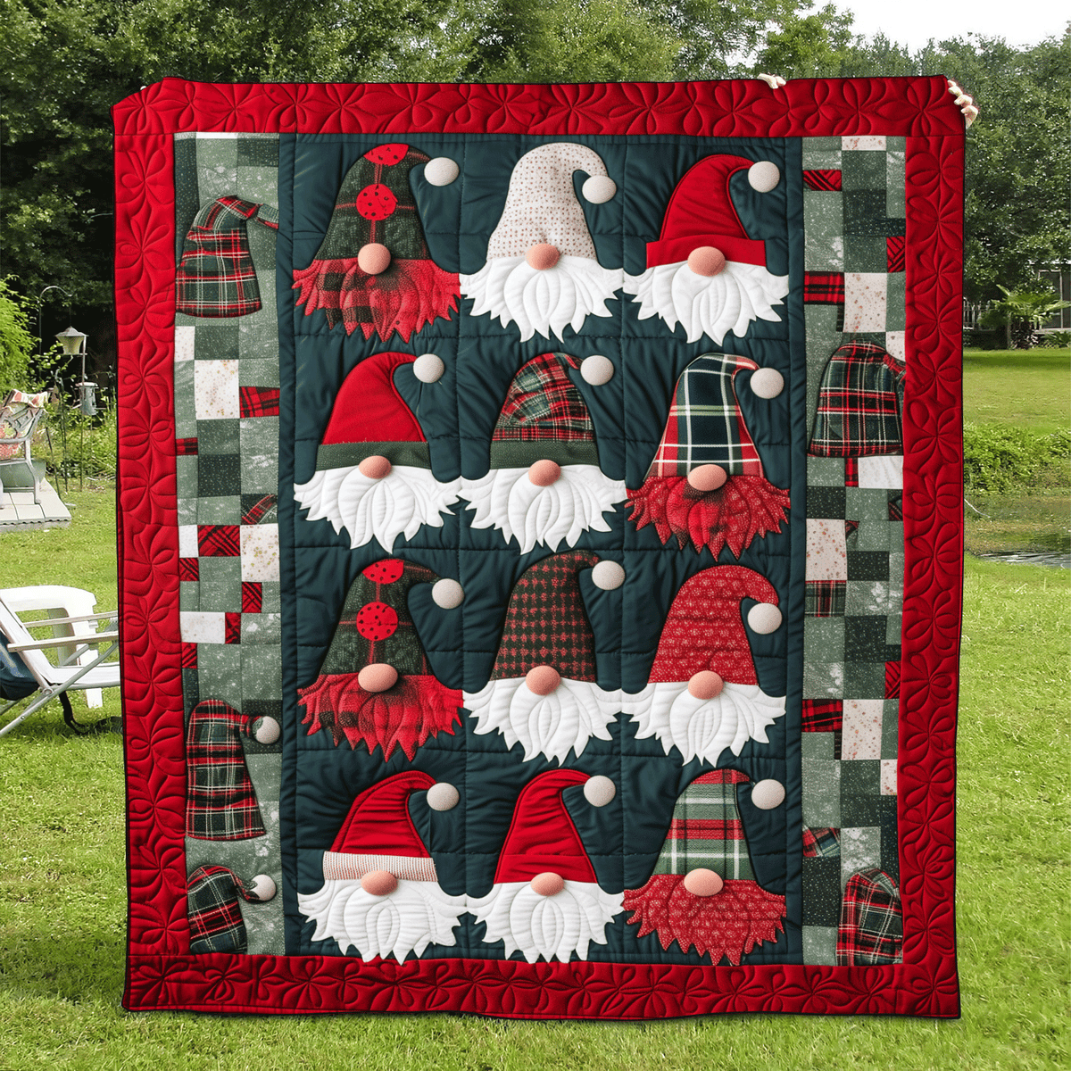 Woodland Gnome Quilted Blanket