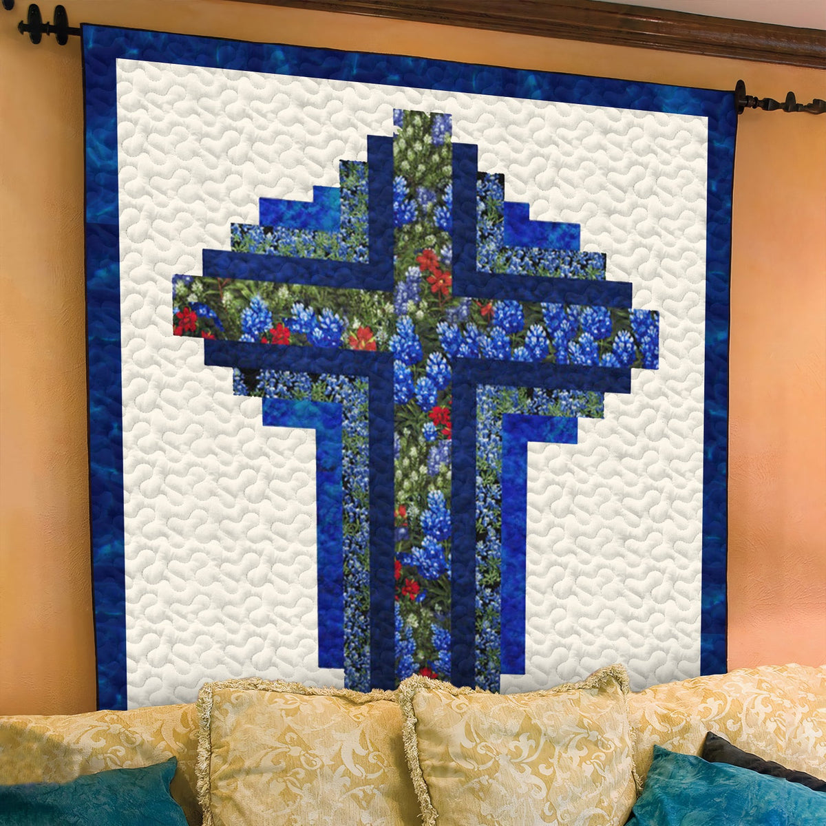 Christian Cross Quilted Blanket