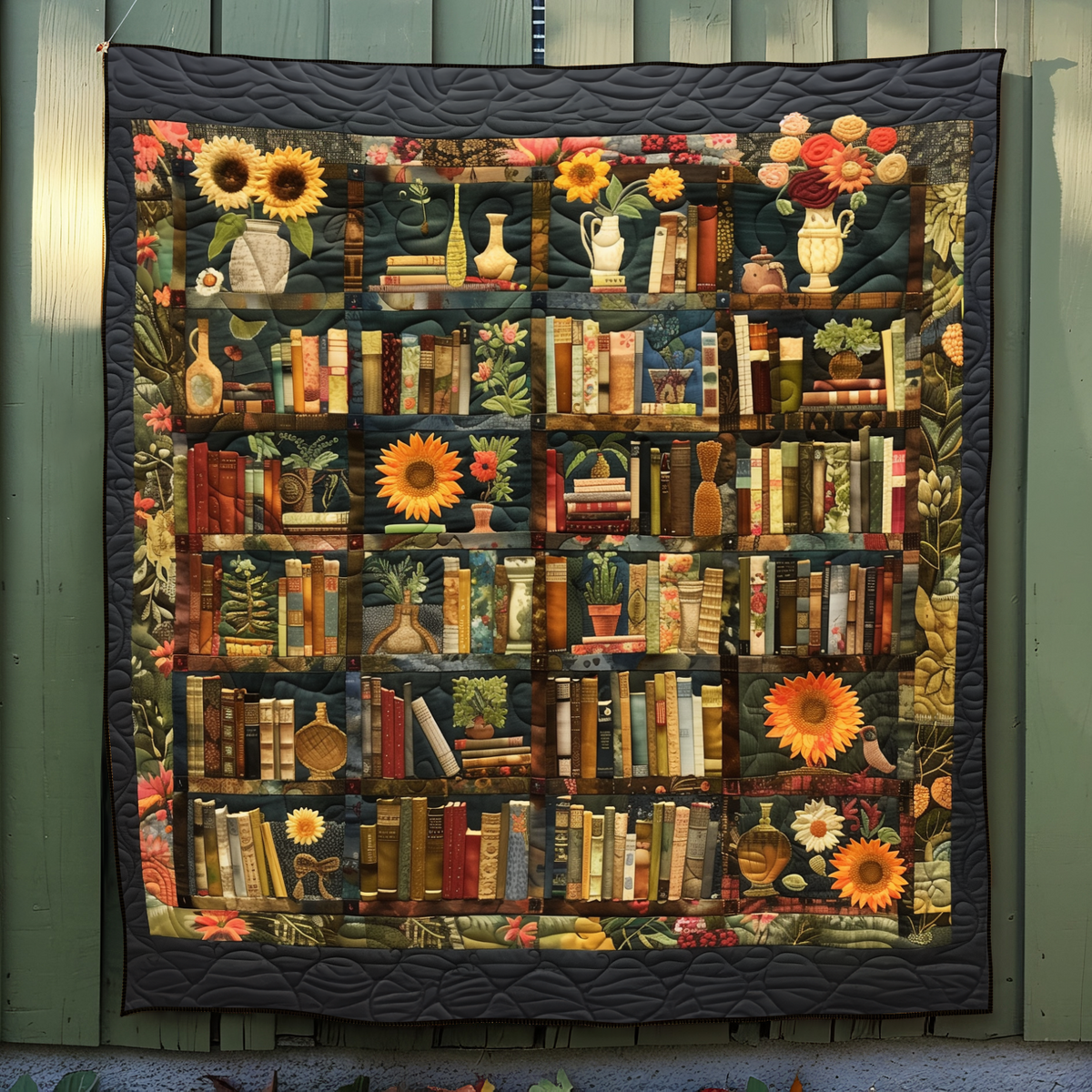 Literary Lattice Quilted Blanket