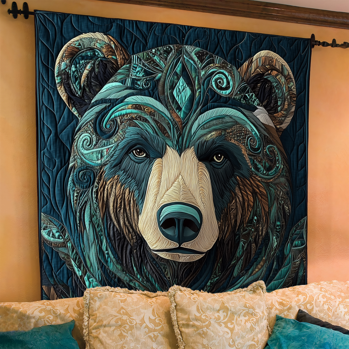 Whispering Woods Bear Quilted Blanket