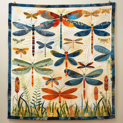 Dragonfly Whisper Quilted Blanket