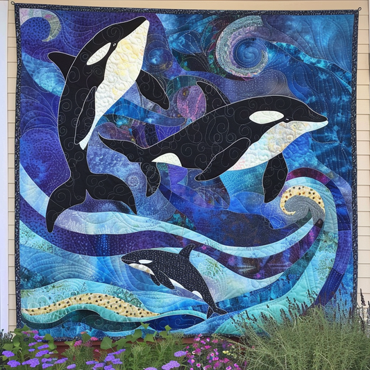Aquatic Abundance Quilted Blanket