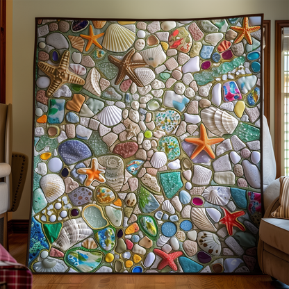 Aqua Aura Quilted Blanket