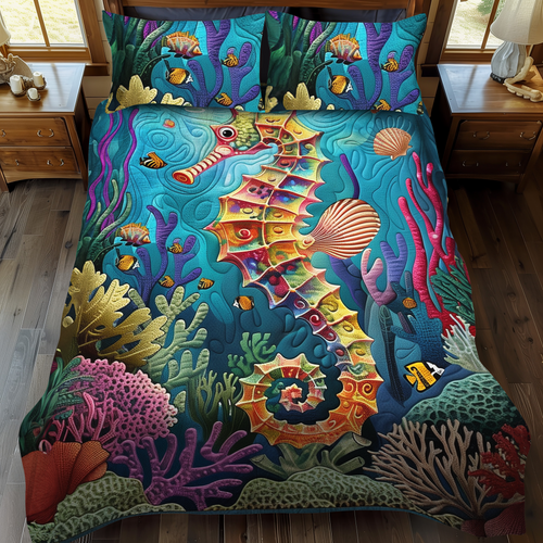 Coral Kingdom 3-Piece Quilted Bedding Set
