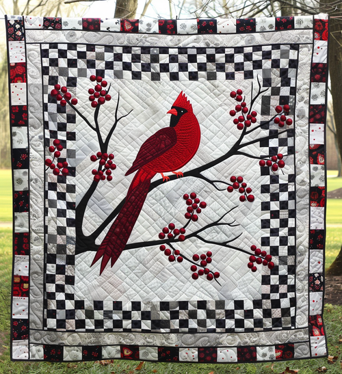 Cardinal Crest Quilted Blanket