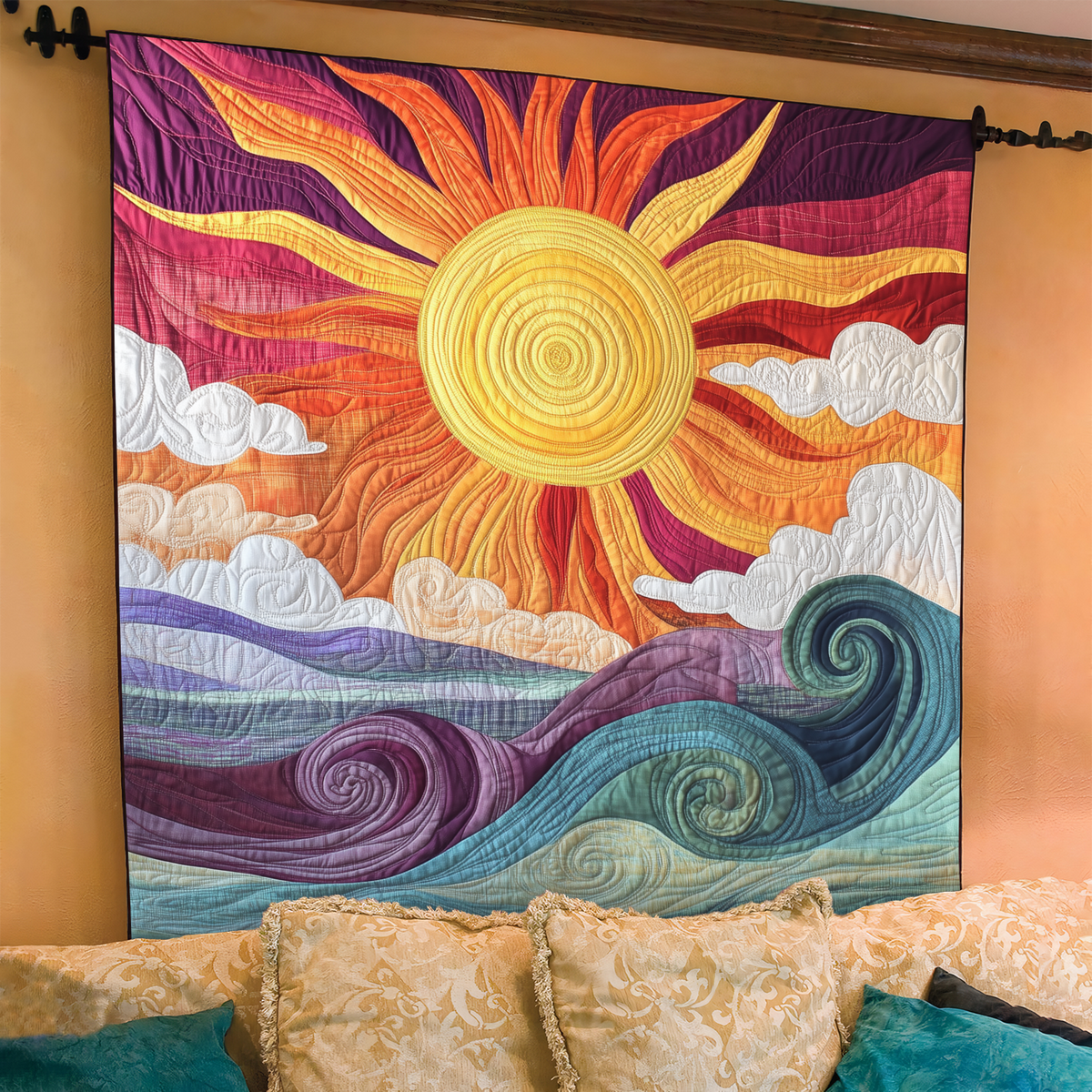 Sunburst Delight Quilted Blanket