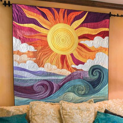 Sunburst Delight Quilted Blanket