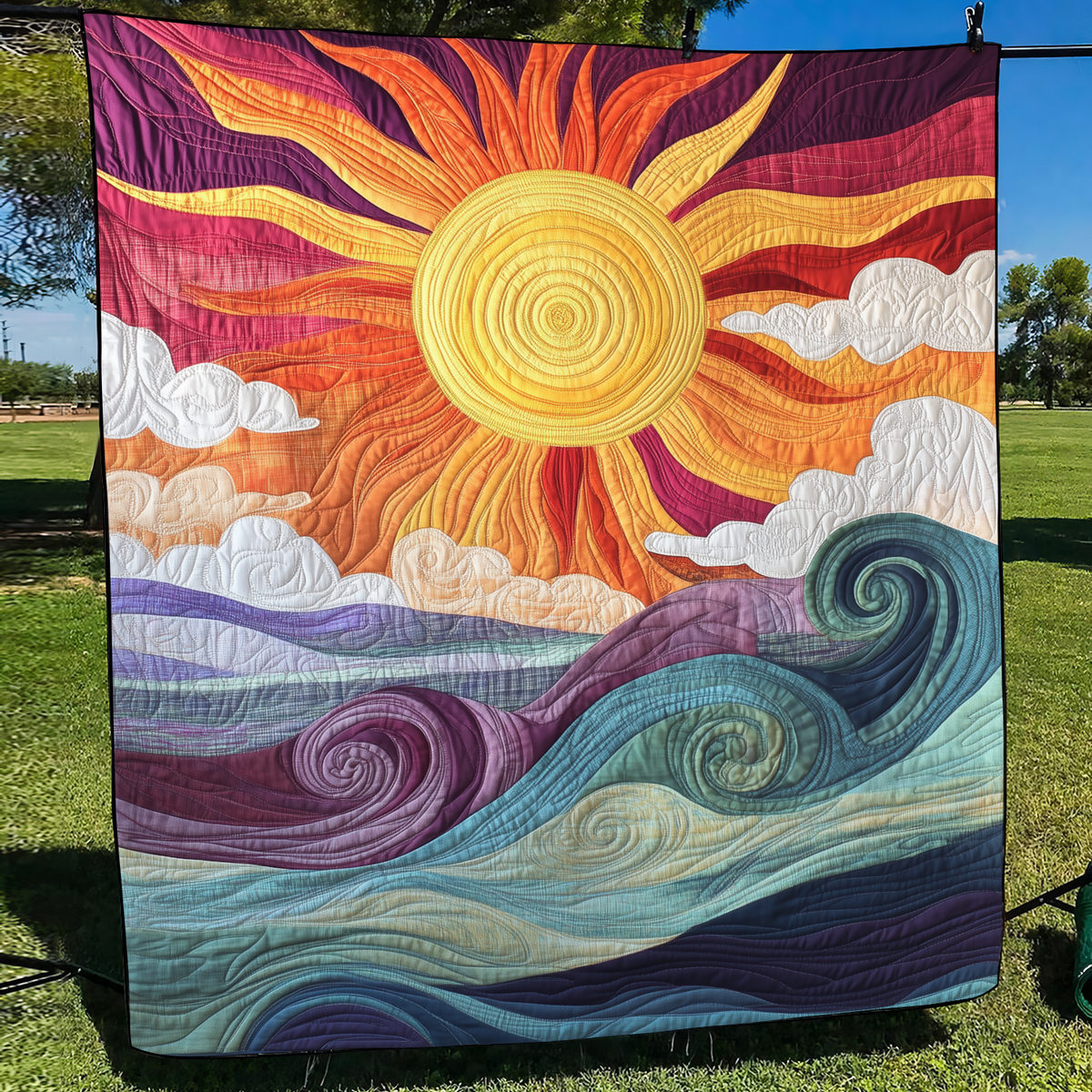 Sunburst Delight Quilted Blanket