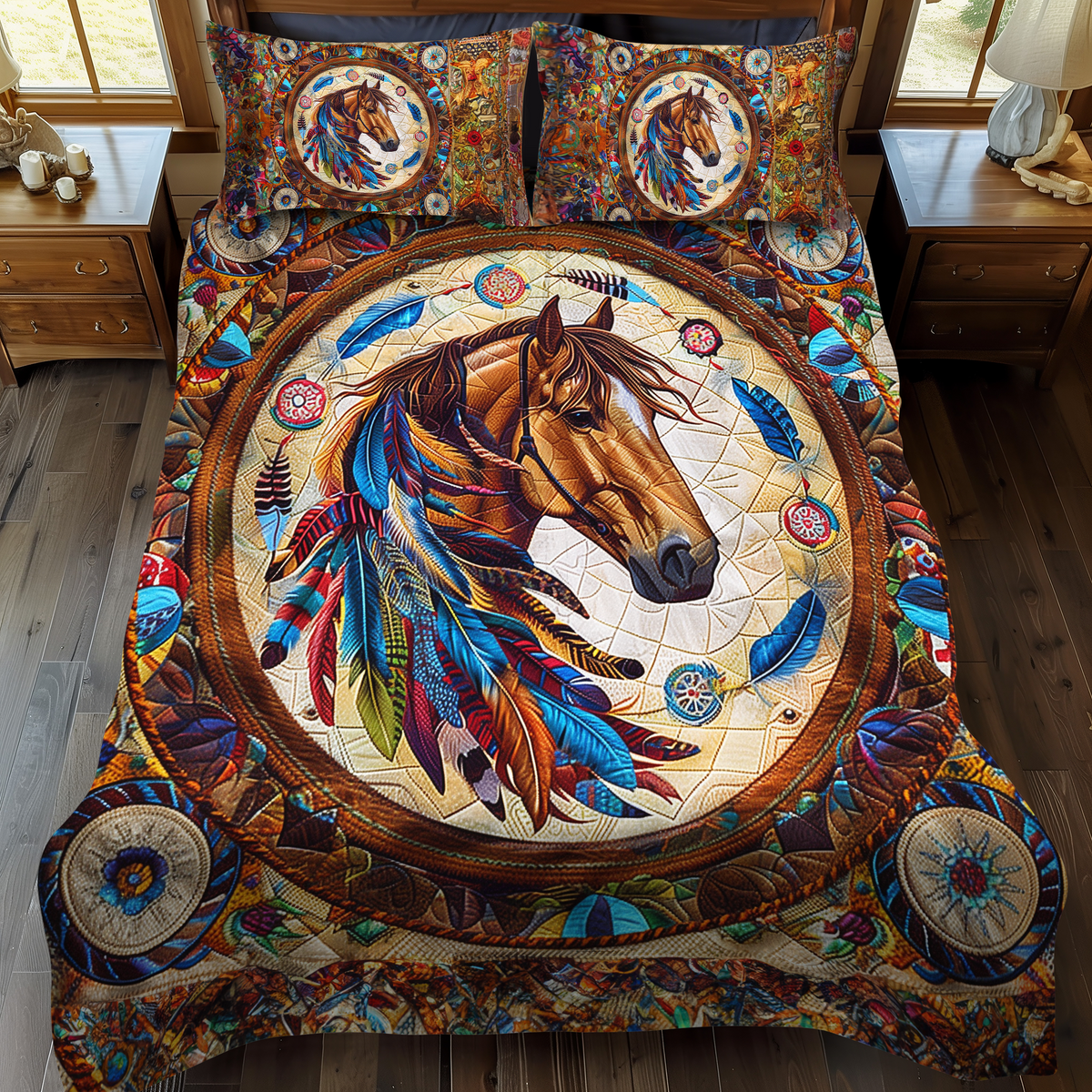Tribal Trot 3-Piece Quilted Bedding Set